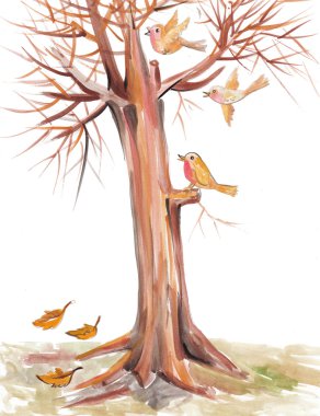 Kuşlar uçmak dallar arasında