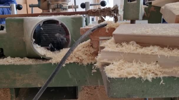 Máquina Carpintaria Funcionamento Trabalhos Carpintaria — Vídeo de Stock