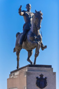 Sırbistan 'ın Novi Sad kentinde Kral I. Petar Karacorceviç' in anıtı. Etkinlik, Voyvodina 'nın Sırbistan' a katılımının 100. yıldönümü münasebetiyle düzenlendi..