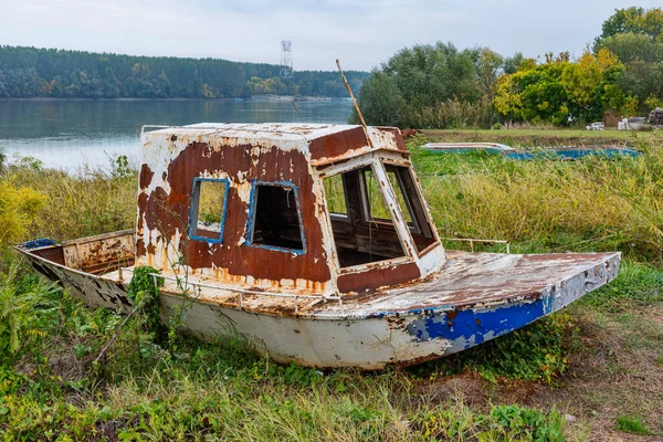 Antiguo Barco Pesca Abandonado Orilla — Foto de Stock