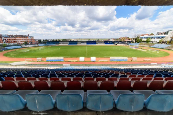 塞尔维亚贝尔格莱德 2022年4月11日 青年体育场 塞尔维亚语 Omladinski Stadion 足球俱乐部Ofk Beograd的体育场 这个体育场的状况很糟糕 — 图库照片