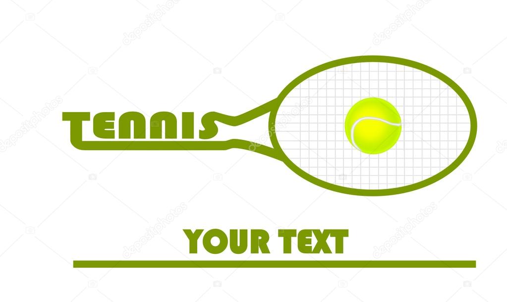 Tennis logo with tennis ball - vector illustration.