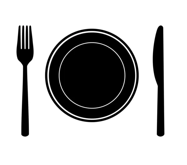 Plate with knife and fork. — Stock Vector