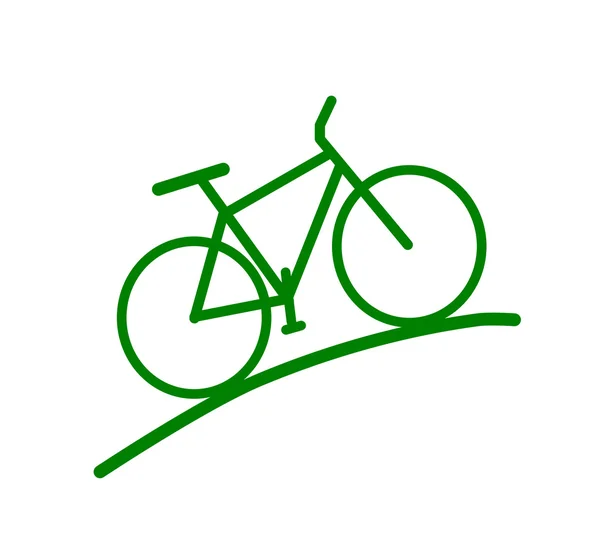 Bicicleta verde . —  Vetores de Stock