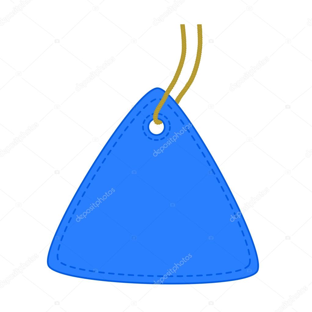 Triangle blue tag.