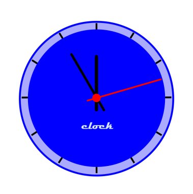 Blue clock face. clipart