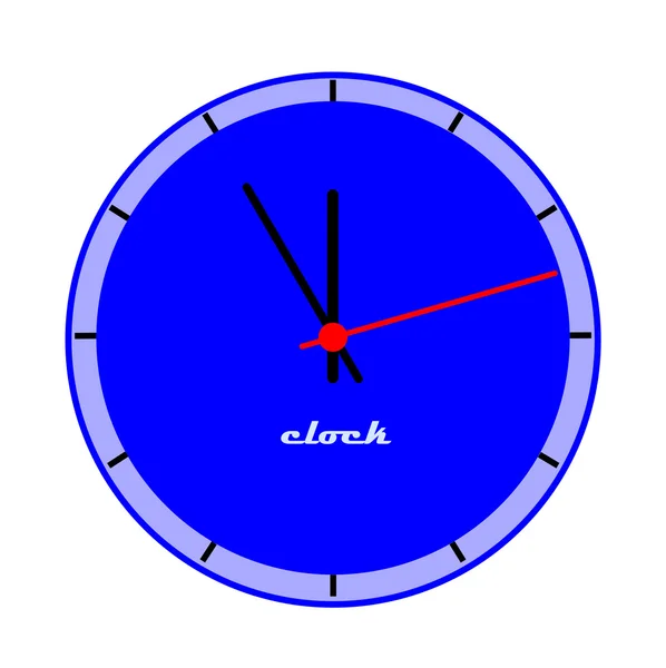 Horloge bleue visage . — Image vectorielle