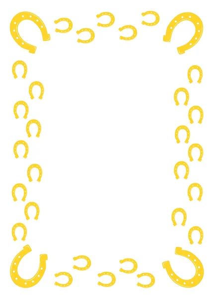 Gold horseshoe border. — Stock Vector