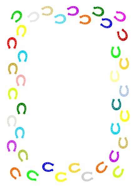 Colourful horseshoe border. — Stock Vector