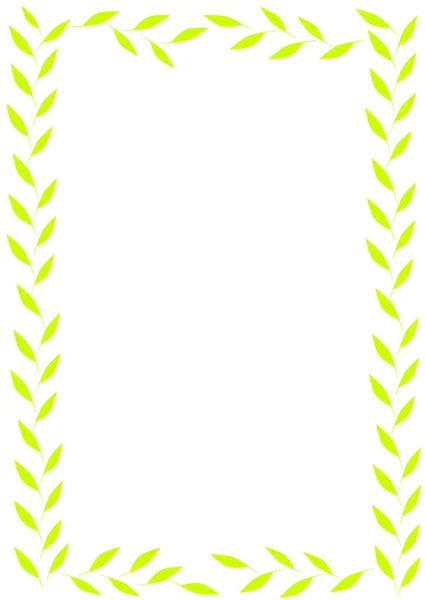 Green leaves frame. — Stock Vector