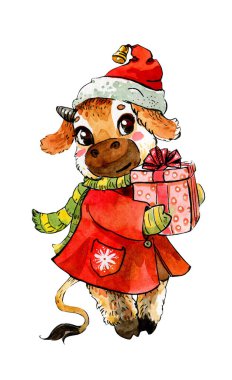 Suluboya tırmanışlar. Şirin inekler, çizgi film karakterleri, farklı mevsimler..