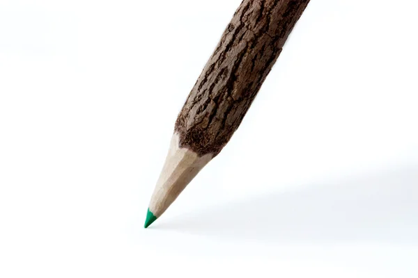 Green pencil on white background — Stock Photo, Image