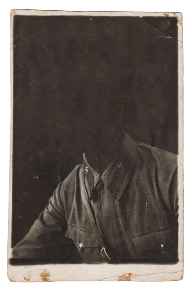 Old portrait photo isolated on white background — Stock Photo, Image