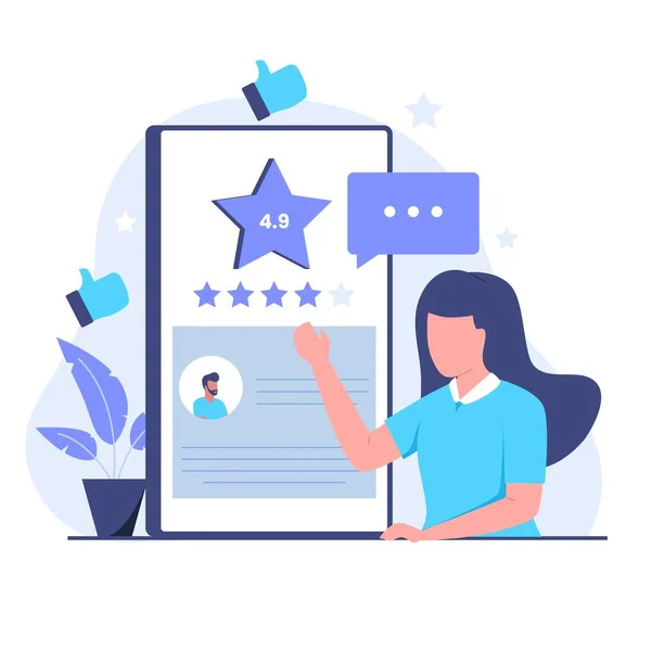 Online Review Illustration Design Konzept Illustration Für Webseiten Landing Pages — Stockvektor