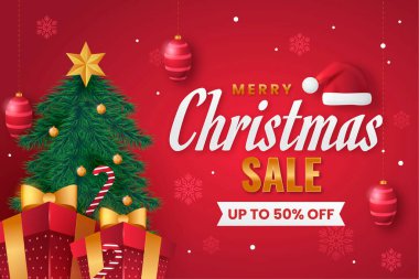 Kırmızı Noel indirimli satış promosyonu ve hediyeler