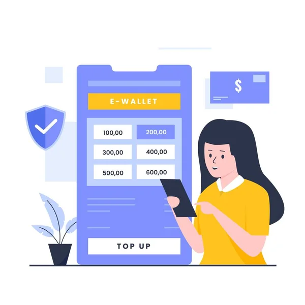 Top Wallet Illustration Design Concept Illustration Websites Landing Pages Mobile — Stockvektor