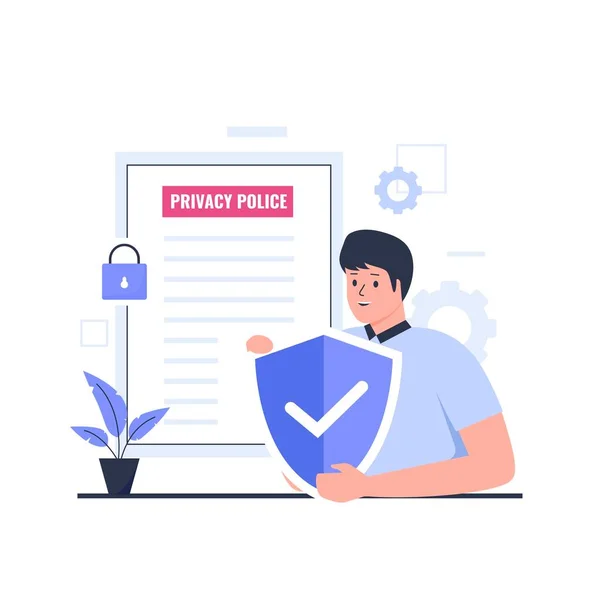 Privacy Policy Illustration Design Concept Illustration Websites Landing Pages Mobile — Vettoriale Stock