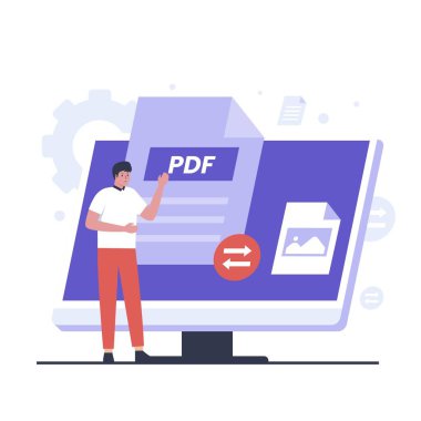 Pdf resim tasarımı konseptini dönüştür. Web siteleri, iniş sayfaları, mobil uygulamalar, posterler ve afişler için resim