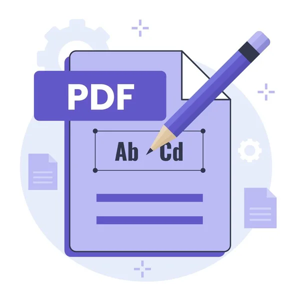 Pdf Editar Concepto Diseño Ilustración Documentos Ilustración Para Sitios Web — Vector de stock