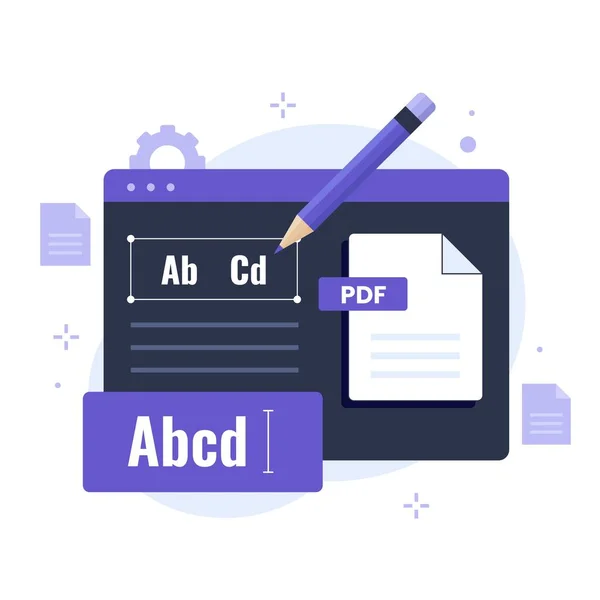 Pdf Modifier Document Illustration Conception Concept Illustration Pour Sites Web — Image vectorielle