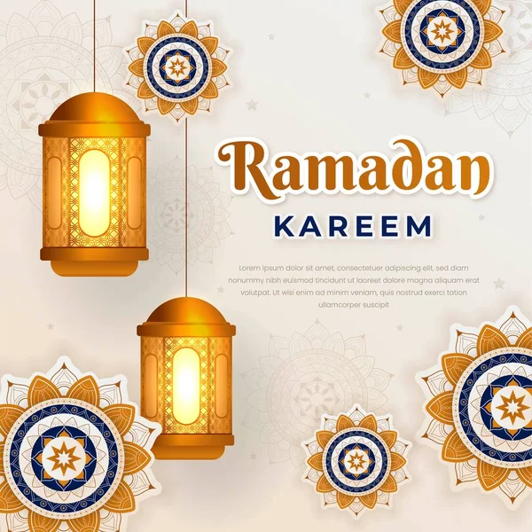 Modelo Fundo Islâmico Ramadã Kareem — Vetor de Stock