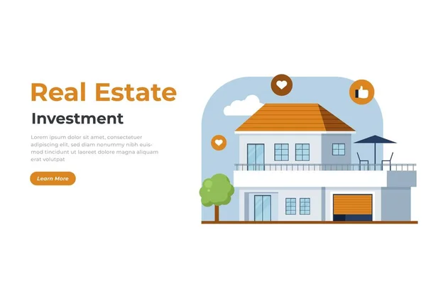Investissement Immobilier Illustration Conception Concept Illustration Pour Sites Web Pages — Image vectorielle