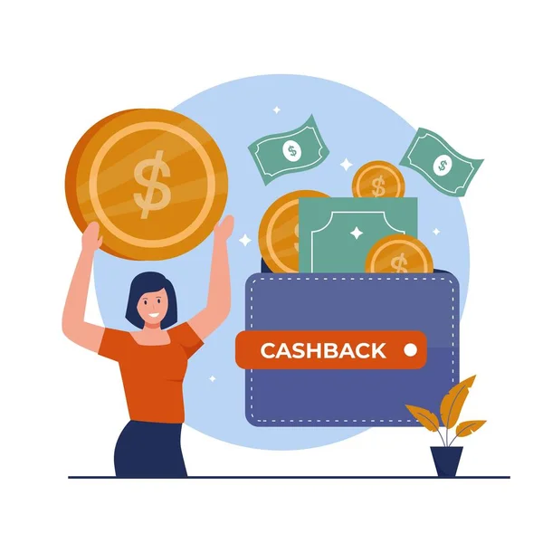 Online Cashback Service Illustrationskonzept Illustrationen Für Webseiten Zielseiten Mobile Anwendungen — Stockvektor