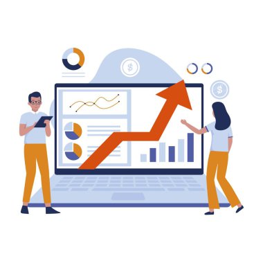 Business growth success illustration design concept. Illustration for websites, landing pages, mobile applications, posters and banners. Trendy flat vector illustration