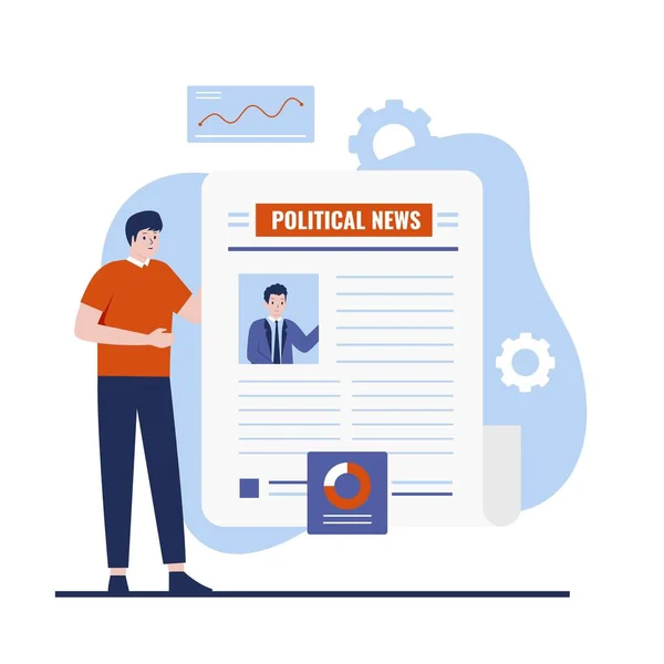 Noticias Políticas Ilustração Conceito Design Ilustração Para Sites Landing Pages —  Vetores de Stock