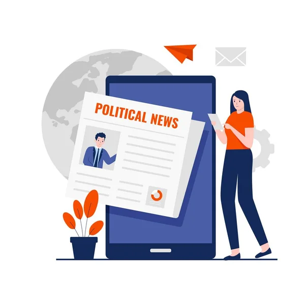 Diseño Plano Concepto Noticias Políticas Ilustración Para Sitios Web Landing — Vector de stock