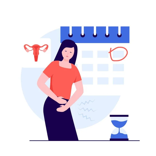 Menstruación Período Calendario Mujeres Ilustración Concepto Ilustración Para Sitios Web — Vector de stock
