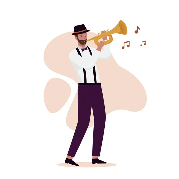 Hombres Soplando Saxofón Concepto Ilustración Ilustración Para Sitios Web Landing — Archivo Imágenes Vectoriales