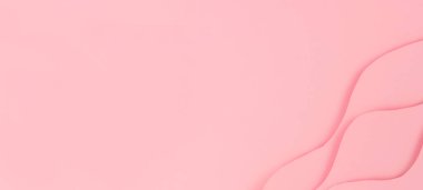 Kağıt tasarım sanatı, dalgalar. Pembe arkaplandaki ses düzeyi podyumu, metin için boşluk, afiş