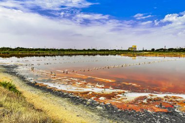 Yevpatoria çamur banyosunda terapi amaçlı çamurla dolu göl.