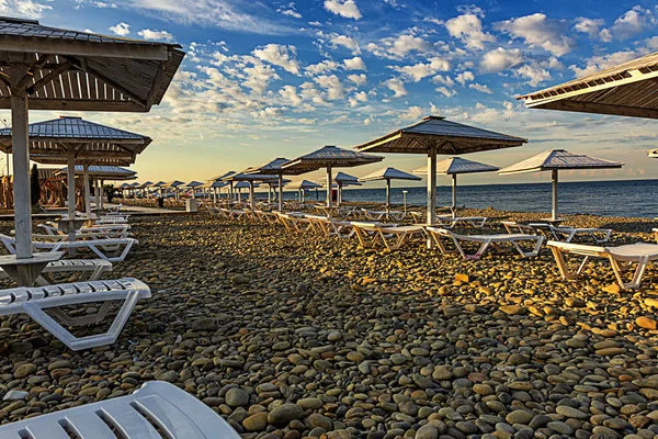 Beach Resort Place Rocky Seashore Early Morning Pandemic — Stock Photo, Image
