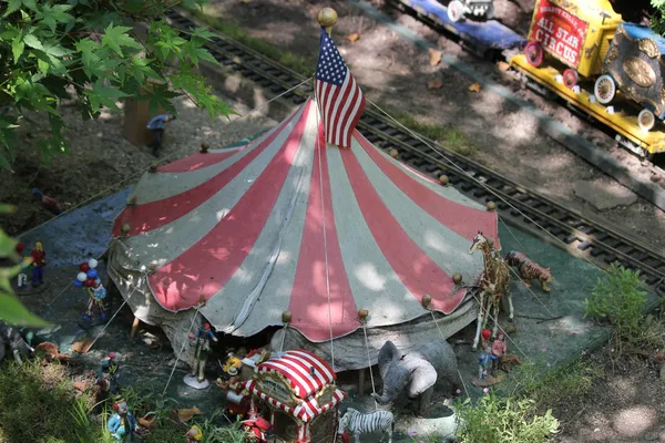 Model Toy Trains at the Chicago Botanic Garden — Stock Photo, Image