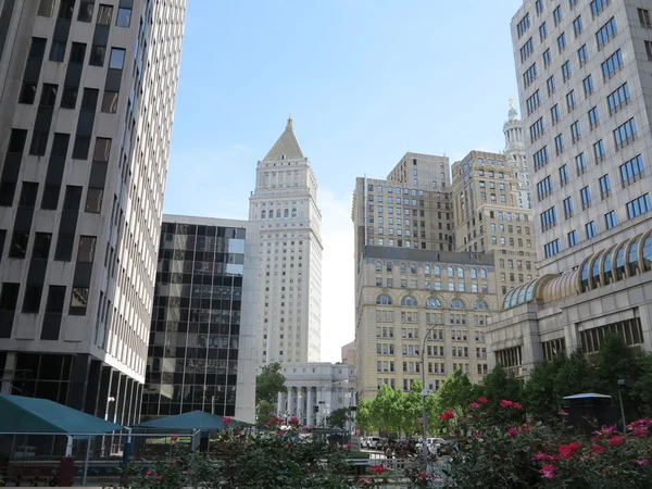 Foley Square Mostra di New York Edifici di architettura moderna e storica — Foto Stock