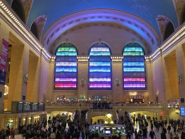 Toshiba semester säsong ljus julshow på grand central station i new york — Stockfoto