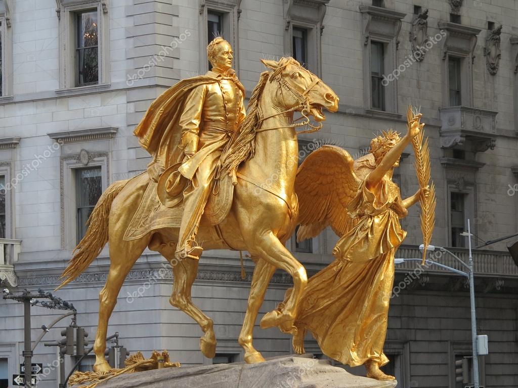 WT Sherman Bronze Statue at 59th Street Near Central Park In New York