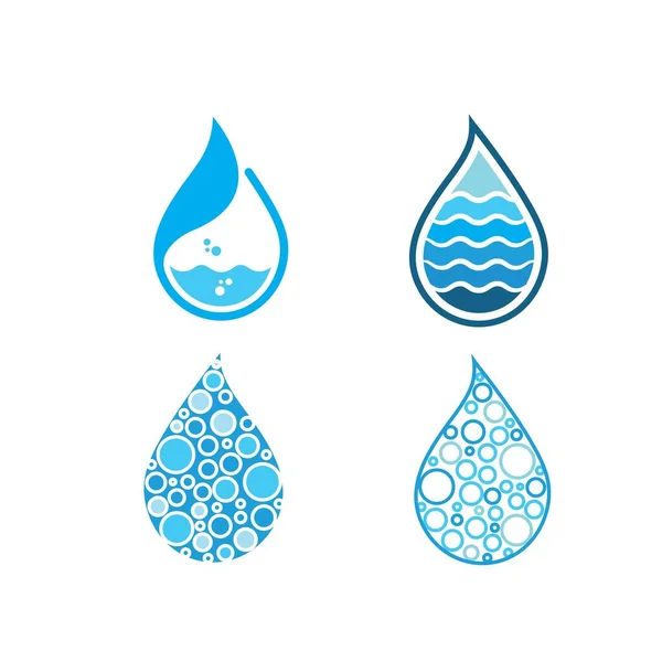 Wasser Tropfen Symbol Vektor Illustration Design Vorlage — Stockvektor