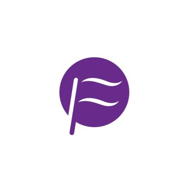 bayrak simgesi f harfi konsept tasarım şablonu ağı