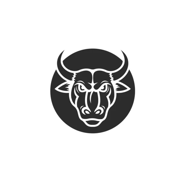 Toro Enojado Mascota Icono Vector Ilustración Diseño Plantilla — Vector de stock