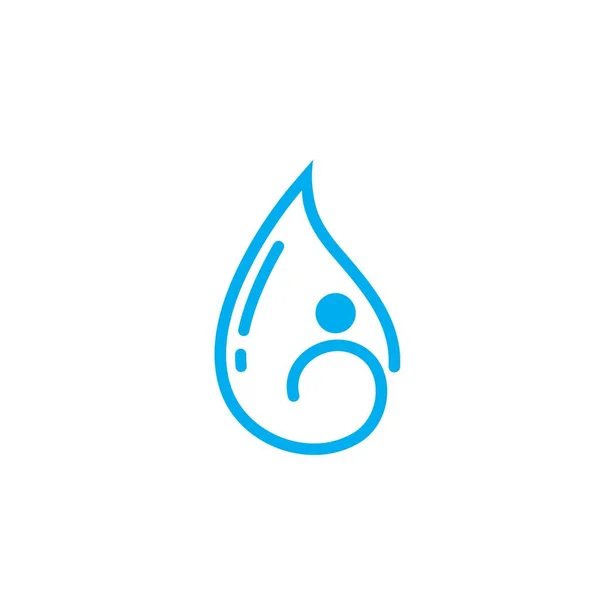 Gota Agua Con Gente Icono Vector Ilustración Concepto Diseño Plantilla — Vector de stock