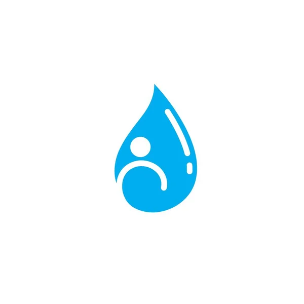 Gota Agua Con Gente Icono Vector Concepto Diseño Plantilla Web — Vector de stock