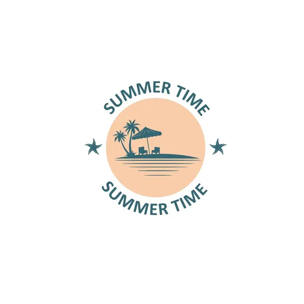 Summer Time Icon Vector Concept Design Template Web — Stock Vector