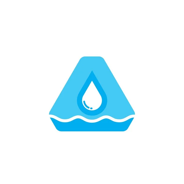 Gota Agua Una Carta Icono Vector Ilustración Concepto Diseño Plantilla — Vector de stock