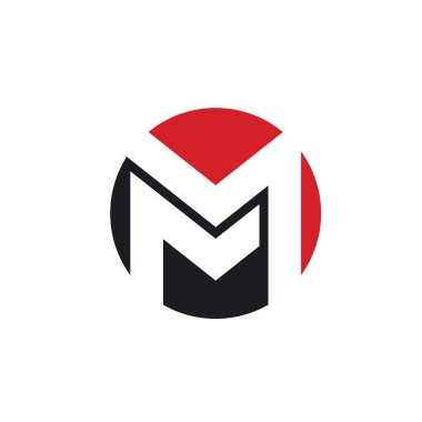 M Harfi Vektör Şablonu Çizim Tasarımı 