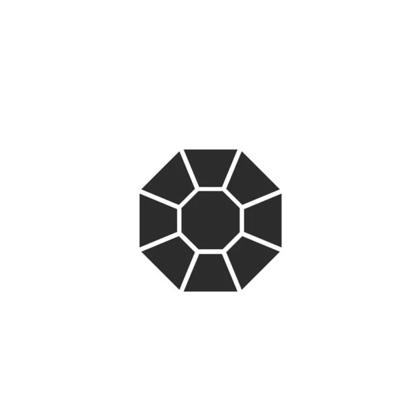 Negro Diamante Vector Icono Ilustración Diseño Plantilla — Vector de stock