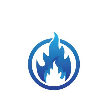 Ateş alevi simgesi vektör çizim şablonunu ateşle