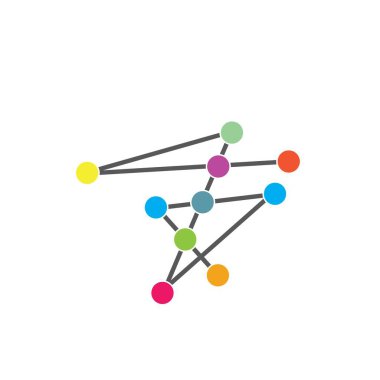 Molekül simgesi vektör çizim şablonu